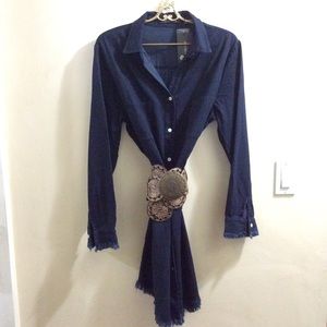 NWT Zilcremo long denim shirt dress